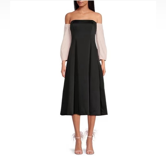 ANTONIO MELANI Black and Pink Midi Dress - Picture 3 of 6